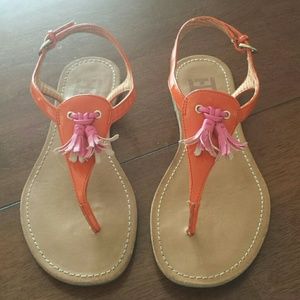 Tommy Hilfiger orange/hot pink sandals size 7 1/2